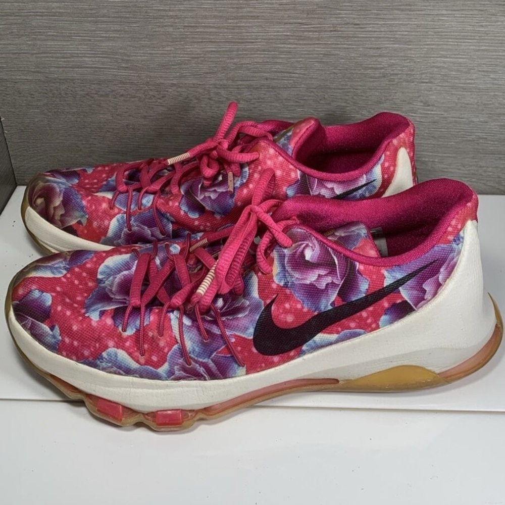 Nike KD 8 Aunt Pearl Shoes GS Kevin Durant Pink 837786-603 Youth 7 (Women 8.5)
